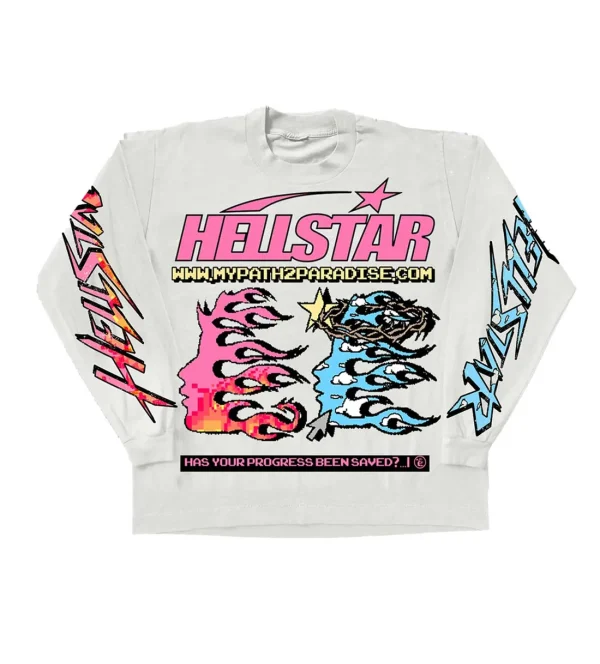 HELLSTAR PIXEL LONG SLEEVE LS CREAM SHIRT