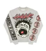 HELLSTAR RECORDS CREWNECK HEATHER GREY