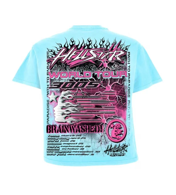 HELLSTAR STUDIOS NEURON TOUR LIGHT BLUE TEE