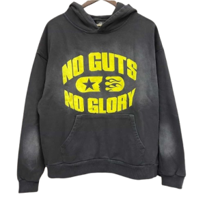 Hellstar No Guts No Glory Acid Wash Black Hoodie