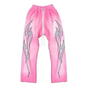 New Pink Hellstar Flame Sweatpants